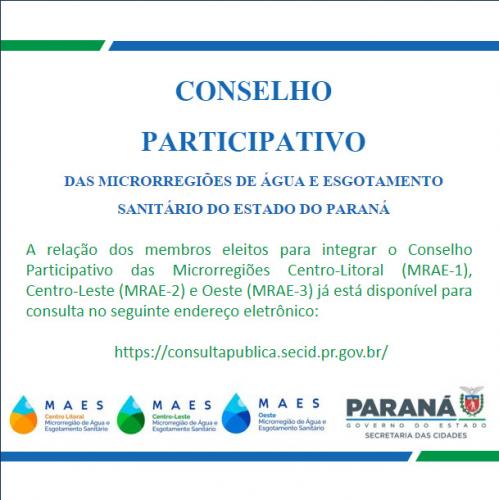 Informações Conselhos Participativos das Microrregiões